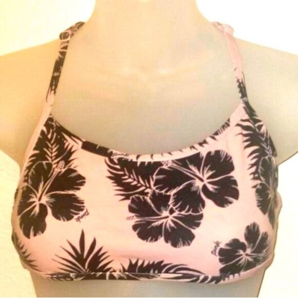 PINK Victoria's Secret Hibiscus Floral Print Pastel Pink Bralette - Picture 2 of 5